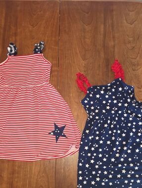 btween Red & Navy Star-Print Girls' Dresses - Pack of 2